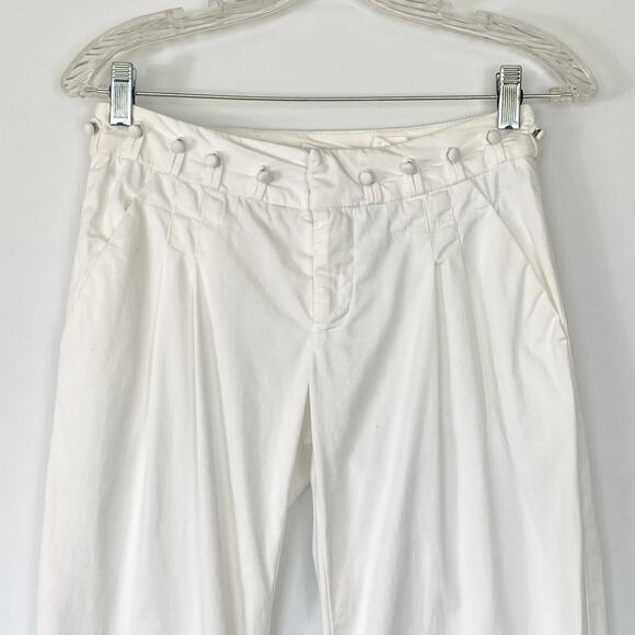 Abs by Allen Schwartz White Woven Wide Leg Pants - Picture 2 of 13